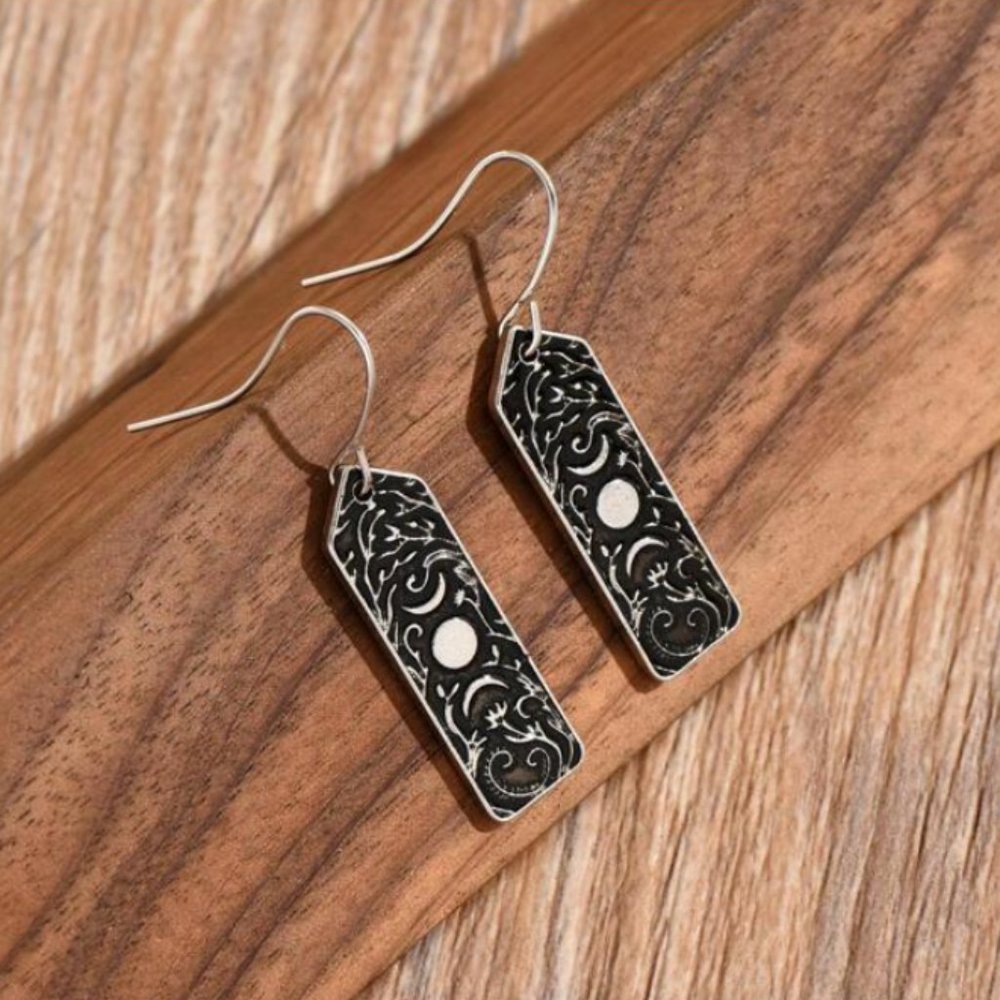 🧿 3 for $33 🧿 Mystic Moon Phase & Foliage Dangle Earrings